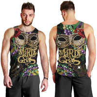 Mardi Gras 2025 Men Tank Top Beadeds With Gorgeous Mask - Wonder Print Shop