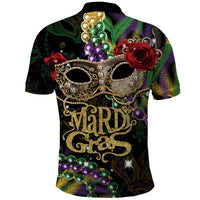 Mardi Gras 2025 Polo Shirt Beadeds With Gorgeous Mask - Wonder Print Shop