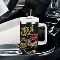 Mardi Gras 2025 Tumbler With Handle Beadeds With Gorgeous Mask - Wonder Print Shop