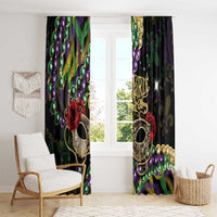 Mardi Gras 2025 Window Curtain Beadeds With Gorgeous Mask - Wonder Print Shop
