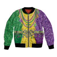Mardi Gras Bomber Jacket Beadeds Necklace With Fleur De Lis - Wonder Print Shop