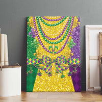Mardi Gras Canvas Wall Art Beadeds Necklace With Fleur De Lis - Wonder Print Shop