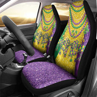Mardi Gras Car Seat Cover Beadeds Necklace With Fleur De Lis - Wonder Print Shop