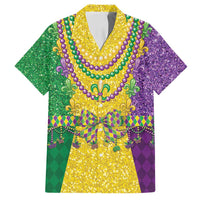 Mardi Gras Family Matching Puletasi and Hawaiian Shirt Beadeds Necklace With Fleur De Lis - Wonder Print Shop
