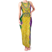 Mardi Gras Family Matching Tank Maxi Dress and Hawaiian Shirt Beadeds Necklace With Fleur De Lis - Wonder Print Shop