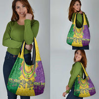 Mardi Gras Grocery Bag Beadeds Necklace With Fleur De Lis
