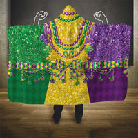 Mardi Gras Hooded Blanket Beadeds Necklace With Fleur De Lis