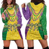 Mardi Gras Hoodie Dress Beadeds Necklace With Fleur De Lis - Wonder Print Shop