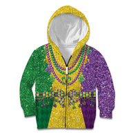 Mardi Gras Kid Hoodie Beadeds Necklace With Fleur De Lis - Wonder Print Shop