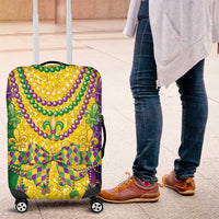 Mardi Gras Luggage Cover Beadeds Necklace With Fleur De Lis - Wonder Print Shop
