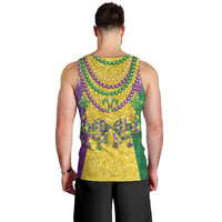 Mardi Gras Men Tank Top Beadeds Necklace With Fleur De Lis - Wonder Print Shop