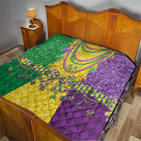 Mardi Gras Quilt Beadeds Necklace With Fleur De Lis - Wonder Print Shop
