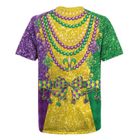 Mardi Gras Rugby Jersey Beadeds Necklace With Fleur De Lis - Wonder Print Shop