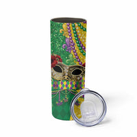 Mardi Gras Skinny Tumbler Beadeds Necklace With Fleur De Lis - Wonder Print Shop