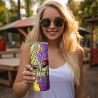 Mardi Gras Skinny Tumbler Beadeds Necklace With Fleur De Lis - Wonder Print Shop