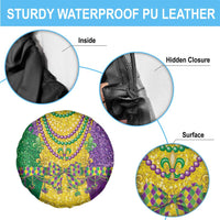 Mardi Gras Spare Tire Cover Beadeds Necklace With Fleur De Lis - Wonder Print Shop