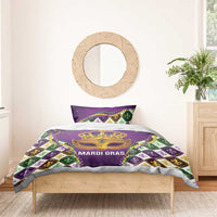 King Mask Mardi Gras Bedding Set Let's Party Beadeds With Fleur De Lis - Wonder Print Shop