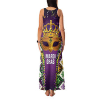 King Mask Mardi Gras Family Matching Tank Maxi Dress and Hawaiian Shirt Let's Party Beadeds With Fleur De Lis - Wonder Print Shop