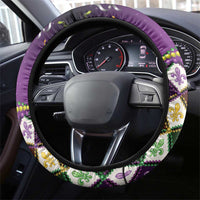King Mask Mardi Gras Steering Wheel Cover Let's Party Beadeds With Fleur De Lis - Wonder Print Shop
