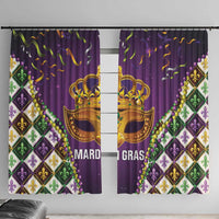 King Mask Mardi Gras Window Curtain Let's Party Beadeds With Fleur De Lis - Wonder Print Shop