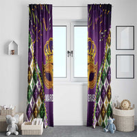 King Mask Mardi Gras Window Curtain Let's Party Beadeds With Fleur De Lis - Wonder Print Shop