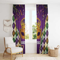 King Mask Mardi Gras Window Curtain Let's Party Beadeds With Fleur De Lis - Wonder Print Shop