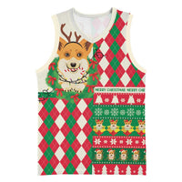 Wales Corgi Christmas Basketball Jersey Seamless Cute Dog Argyle Pattern - Wonder Print Shop