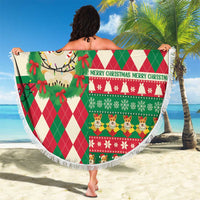 Wales Corgi Christmas Beach Blanket Seamless Cute Dog Argyle Pattern - Wonder Print Shop