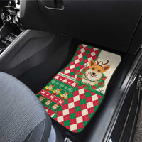 Wales Corgi Christmas Car Mats Seamless Cute Dog Argyle Pattern - Wonder Print Shop
