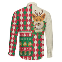 Wales Corgi Christmas Family Matching Mermaid Dress and Hawaiian Shirt Seamless Cute Dog Argyle Pattern - Wonder Print Shop