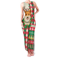 Wales Corgi Christmas Family Matching Tank Maxi Dress and Hawaiian Shirt Seamless Cute Dog Argyle Pattern - Wonder Print Shop