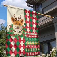 Wales Corgi Christmas Garden Flag Seamless Cute Dog Argyle Pattern - Wonder Print Shop