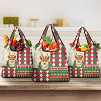 Wales Corgi Christmas Grocery Bag Seamless Cute Dog Argyle Pattern - Wonder Print Shop
