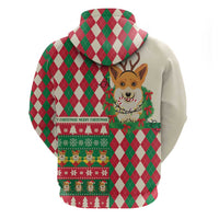 Wales Corgi Christmas Hoodie Seamless Cute Dog Argyle Pattern - Wonder Print Shop