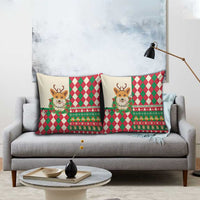 Wales Corgi Christmas Pillow Cover Seamless Cute Dog Argyle Pattern - Wonder Print Shop