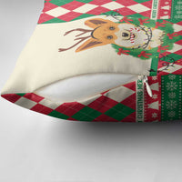Wales Corgi Christmas Pillow Cover Seamless Cute Dog Argyle Pattern - Wonder Print Shop