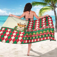 Wales Corgi Christmas Sarong Seamless Cute Dog Argyle Pattern - Wonder Print Shop