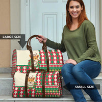Wales Corgi Christmas Travel Bag Seamless Cute Dog Argyle Pattern - Wonder Print Shop