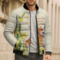 Personalised Wales Corgi and Daffodil Bomber Puffer Jacket Welsh Dog Lovers - Wonder Print Shop