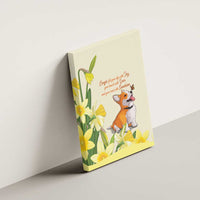 Wales Corgi and Daffodil Canvas Wall Art Welsh Dog Lovers - Wonder Print Shop