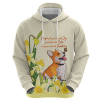 Personalised Wales Corgi and Daffodil Hoodie Welsh Dog Lovers - Wonder Print Shop