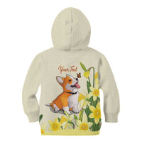 Personalised Wales Corgi and Daffodil Kid Hoodie Welsh Dog Lovers - Wonder Print Shop