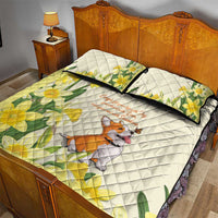 Wales Corgi and Daffodil Quilt Bed Set Welsh Dog Lovers - Wonder Print Shop