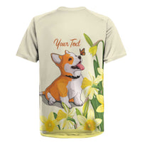 Personalised Wales Corgi and Daffodil Rugby Jersey Welsh Dog Lovers - Wonder Print Shop
