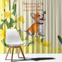 Wales Corgi and Daffodil Window Curtain Welsh Dog Lovers - Wonder Print Shop
