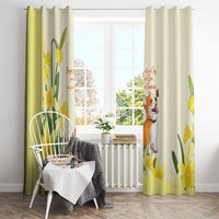 Wales Corgi and Daffodil Window Curtain Welsh Dog Lovers - Wonder Print Shop