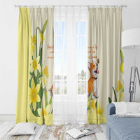 Wales Corgi and Daffodil Window Curtain Welsh Dog Lovers - Wonder Print Shop