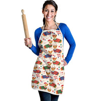 Wales Corgi Christmas Apron Nadolig Llawen Welsh Dog Seamless Vibes - Wonder Print Shop