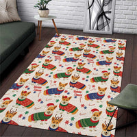 Wales Corgi Christmas Area Rug Nadolig Llawen Welsh Dog Seamless Vibes - Wonder Print Shop