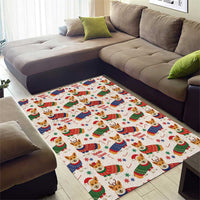 Wales Corgi Christmas Area Rug Nadolig Llawen Welsh Dog Seamless Vibes - Wonder Print Shop
